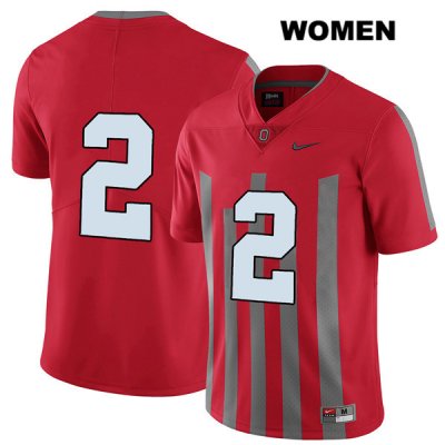 Women's NCAA Ohio State Buckeyes J.K. Dobbins #2 College Stitched Elite No Name Authentic Nike Red Football Jersey IP20M67CB
